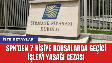 SPK'den 7 kişiye borsalarda geçici işlem yasağı cezası