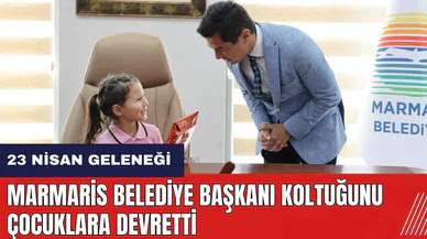 Marmaris Belediye Başkanı koltuğunu çocuklara devretti