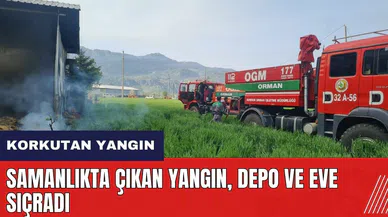 Burdur Ağlasun'da korkutan yangın! Samanlıktan depo ve eve sıçradı