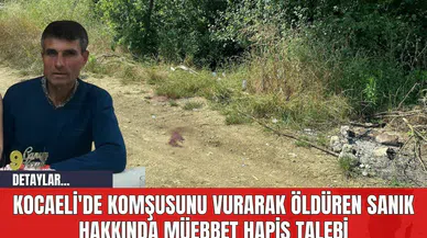 Kocaeli'de Komşusunu Vurarak Öld*ren Sanık Hakkında Müebbet Hapis Talebi