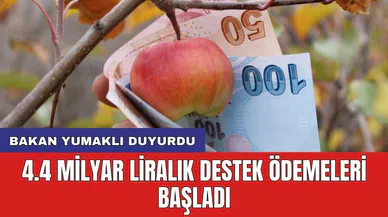 Bakan Yumaklı duyurdu: 4.4 milyar liralık destek ödemeleri başladı
