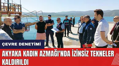 Akyaka Kadın Azmağı'nda izinsiz tekneler kaldırıldı