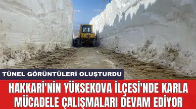 Hakkari'nin Yüksekova ilçesi'nde karla mücadele çalışmaları devam ediyor