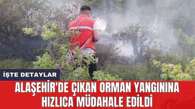 Alaşehir'de çıkan orman yangınına hızlıca müdahale edildi