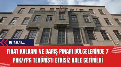 Fırat Kalkanı ve Barış Pınarı Bölgelerinde 7 PK*/Y*G Teröristi Etkisiz Hale Getirildi