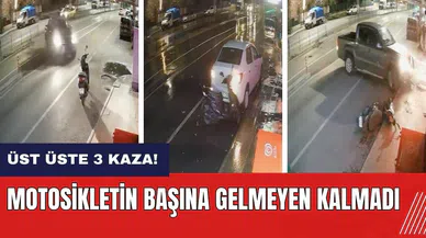 Isparta'da motosikletin başına gelmeyen kalmadı! Üst üste 3 kaza