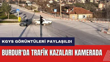 Burdur'da trafik kazaları kamerada! KGYS görüntüleri paylaşıldı