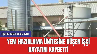 Yem hazırlama ünitesine düşen işçi hayatını kaybetti
