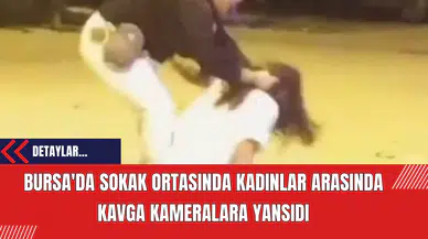 Bursa'da Sokak Ortasında Kadınlar Arasında Kavga Kameralara Yansıdı