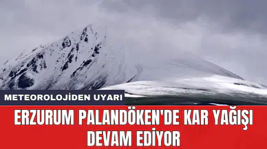 Erzurum Palandöken'de kar yağışı devam ediyor