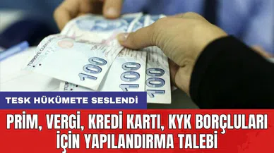 Prim, vergi, kredi kartı, KYK borçluları için yapılandırma talebi: TESK hükümete seslendi