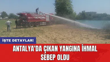Antalya'da çıkan yangına ihmal sebep oldu