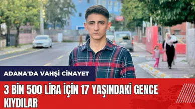 Adana'da vahşi cinay*t! 3 bin 500 lira için 17 yaşındaki gence kıydılar