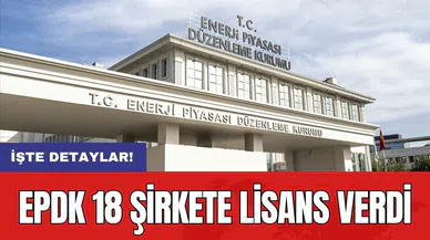 EPDK 18 şirkete lisans verdi