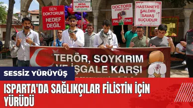 Isparta'da sağlıkçılar Filistin için yürüdü