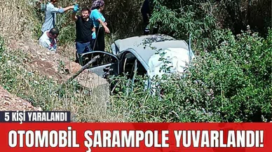 Otomobil Şarampole Yuvarlandı! 5 Kişi Yaralandı
