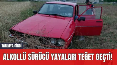 Alkollü Sürücü Yayaları Teğet Geçti! Tarlaya Girdi