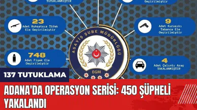 Adana'da operasyon serisi: 450 şüpheli yakalandı 137 tutuklama