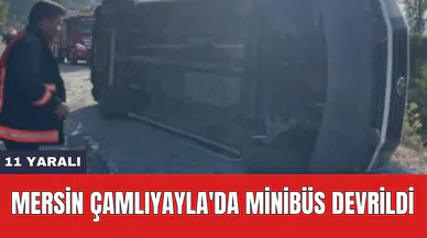 Mersin Çamlıyayla'da minibüs devrildi: 11 yar*lı