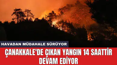 Çanakkale'de çıkan yangın 14 saattir devam ediyor