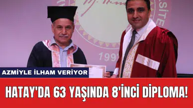 Hatay'da 63 Yaşında 8'inci diploma!