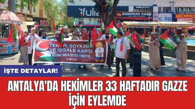 Antalya'da hekimler 33 haftadır Gazze için eylemde