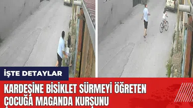 Adana'da kardeşine bisiklet sürmeyi öğreten çocuğa maganda kurşunu