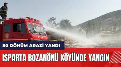 Isparta Bozanönü köyünde yangın! 80 dönüm arazi zarar gördü