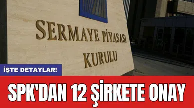 SPK'dan 12 şirkete onay
