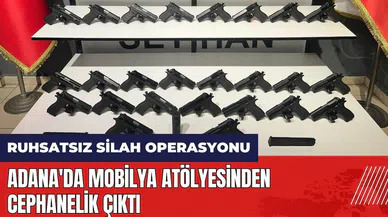 Adana'da mobilya atölyesinden cephanelik çıktı
