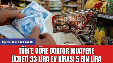 TÜİK’e göre doktor muayene ücreti 33 lira ev kirası 5 bin lira