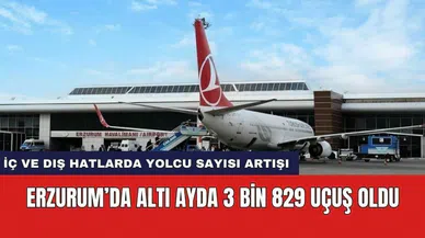 Erzurum’da altı ayda 3 bin 829 uçuş oldu