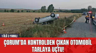 Çorum'da Kontrolden Çıkan Otomobil Tarlaya Uçtu! 1 Öl* 3 Yaralı