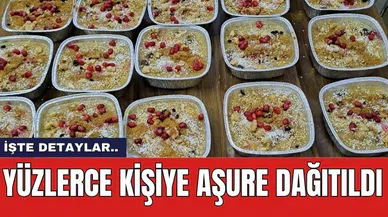 Yüzlerce kişiye aşure dağıtıldı
