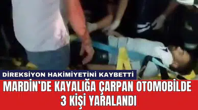 Mardin'de kayalığa çarpan otomobilde 3 kişi yaralandı