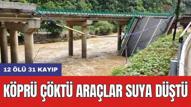 Köprü çöktü araçlar suya düştü: 12 ölü 31 kayıp