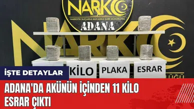 Adana'da akünün içinden 11 kilo esr*r çıktı