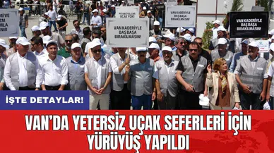 Van’da yetersiz uçak seferleri için yürüyüş yapıldı