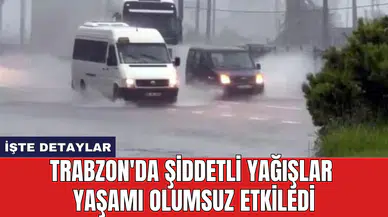 Trabzon'da şiddetli yağışlar yaşamı olumsuz etkiledi
