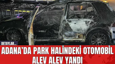 Adana’da Park Halindeki Otomobil Alev Alev Yandı