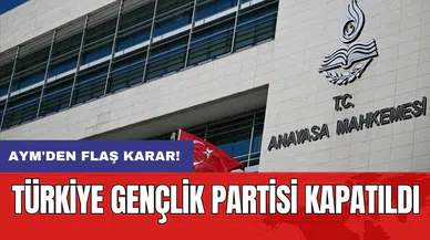 AYM'den flaş karar: Türkiye Gençlik Partisi kapatıldı