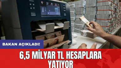 Bakan açıkladı: 6,5 milyar TL hesaplara yatıyor