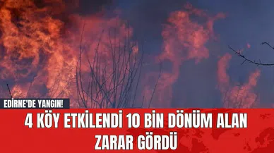 Edirne'de Yangın! 4 Köy Etkilendi 10 Bin Dönüm Alan Zarar Gördü