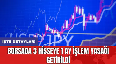 Borsada 3 hisseye 1 ay işlem yasağı getirildi