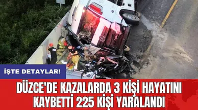 Düzce'de kazalarda 3 kişi hayatını kaybetti 225 kişi yaralandı
