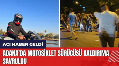 Adana'da motosiklet sürücüsü kaldırıma savruldu
