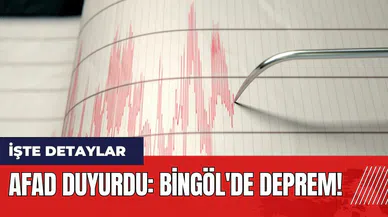 AFAD duyurdu: Bingöl'de deprem!