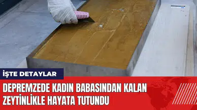 Depremzede kadın babasından kalan zeytinlikle hayata tutundu
