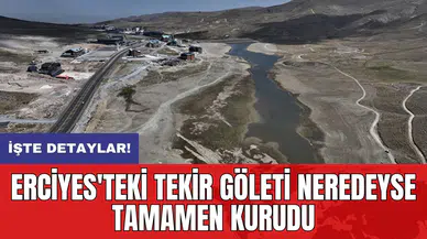 Erciyes'teki Tekir Göleti neredeyse tamamen kurudu