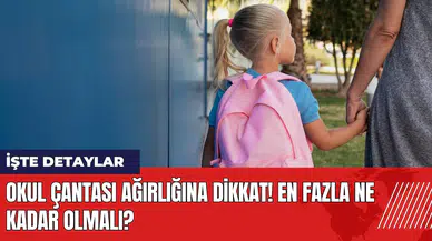 Okul çantası ağırlığına dikkat! En fazla ne kadar olmalı?